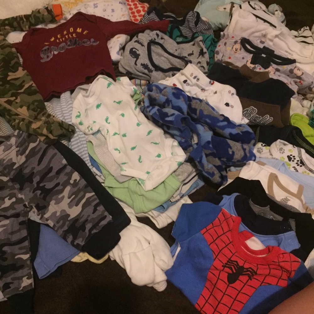 Baby boy lot of clothing, onesies, pants & more